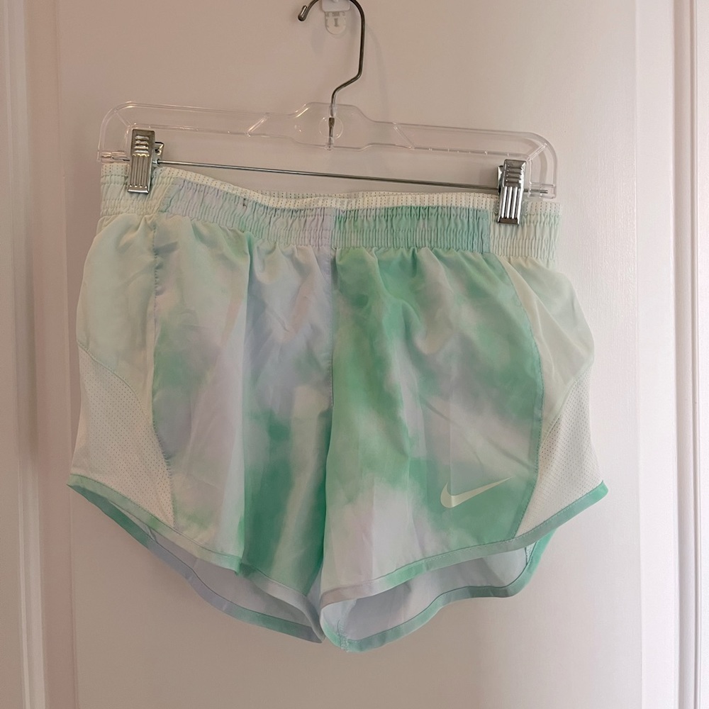 Mint Blue and White Nike Dri Fit Women’s Shorts Small